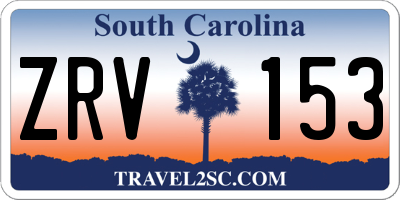 SC license plate ZRV153