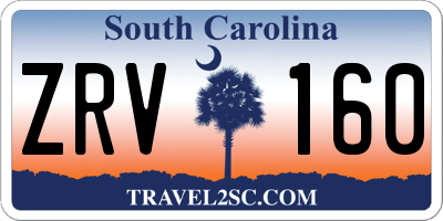 SC license plate ZRV160