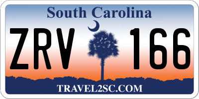 SC license plate ZRV166
