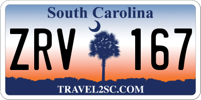 SC license plate ZRV167
