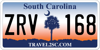 SC license plate ZRV168