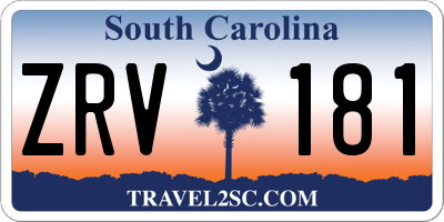 SC license plate ZRV181