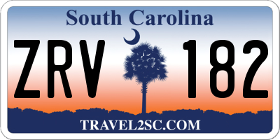 SC license plate ZRV182