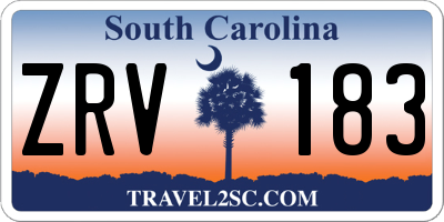 SC license plate ZRV183