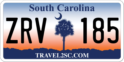 SC license plate ZRV185