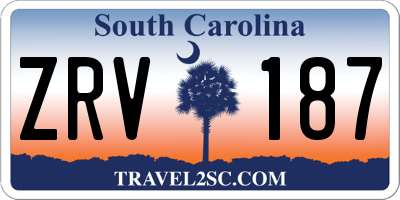 SC license plate ZRV187