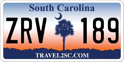 SC license plate ZRV189