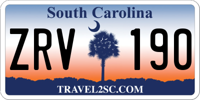 SC license plate ZRV190