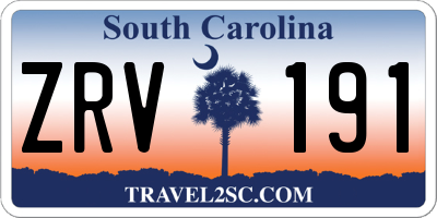 SC license plate ZRV191