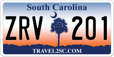 SC license plate ZRV201