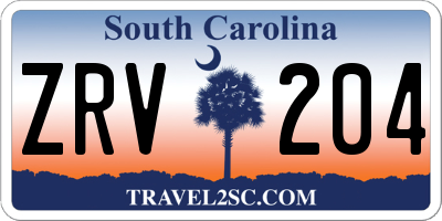 SC license plate ZRV204