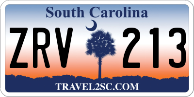SC license plate ZRV213