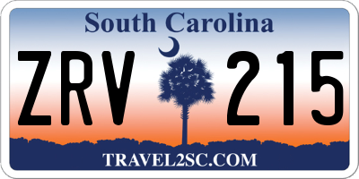 SC license plate ZRV215