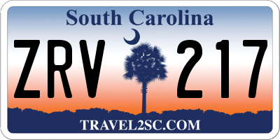 SC license plate ZRV217