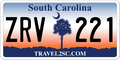 SC license plate ZRV221