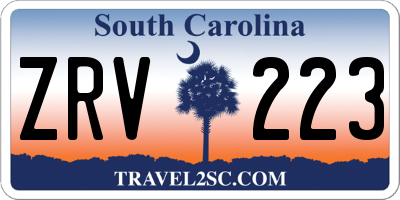 SC license plate ZRV223