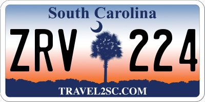 SC license plate ZRV224