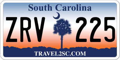 SC license plate ZRV225
