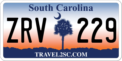 SC license plate ZRV229