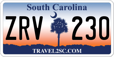 SC license plate ZRV230