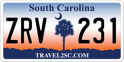 SC license plate ZRV231