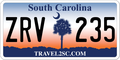 SC license plate ZRV235
