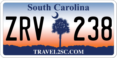 SC license plate ZRV238