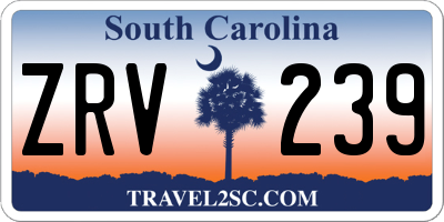 SC license plate ZRV239