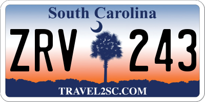 SC license plate ZRV243