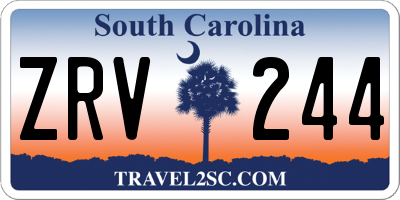 SC license plate ZRV244