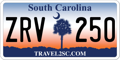 SC license plate ZRV250