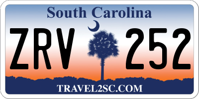 SC license plate ZRV252