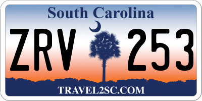 SC license plate ZRV253