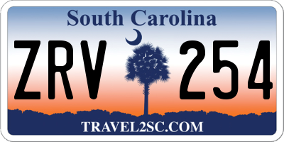 SC license plate ZRV254