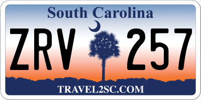 SC license plate ZRV257