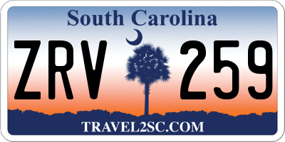 SC license plate ZRV259