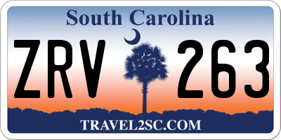 SC license plate ZRV263