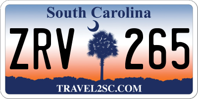SC license plate ZRV265