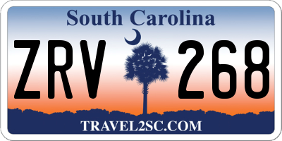 SC license plate ZRV268