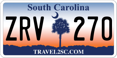 SC license plate ZRV270