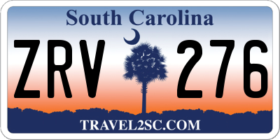SC license plate ZRV276
