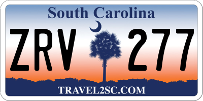 SC license plate ZRV277