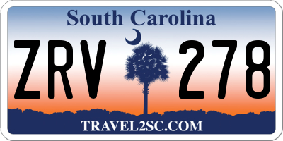 SC license plate ZRV278