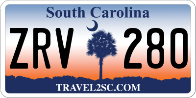 SC license plate ZRV280