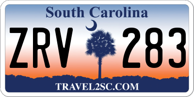 SC license plate ZRV283