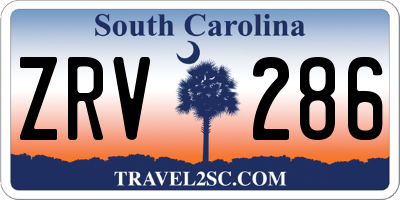 SC license plate ZRV286