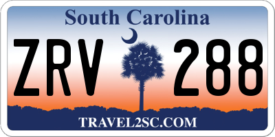 SC license plate ZRV288