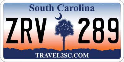 SC license plate ZRV289