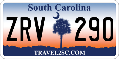 SC license plate ZRV290