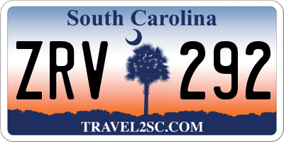 SC license plate ZRV292